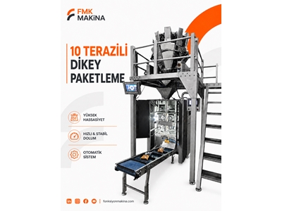 Vertikale Abfüll- und Verpackungsmaschine mit 40 Stück pro Minute und 10 Waageplatten - 0