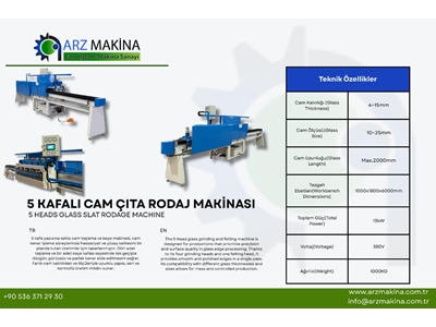 5 Kafalı Çıta Camı Rodaj Makinası - 2