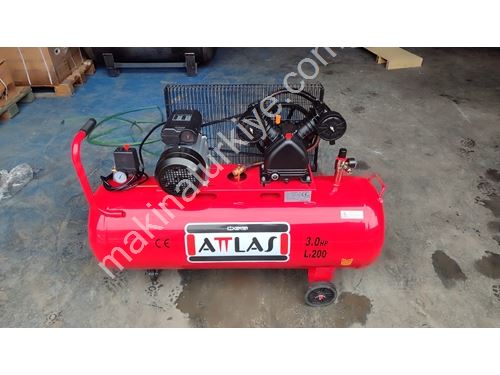 200 Litre Zero, Atlas Brand 3 Hp Double Head Compressor