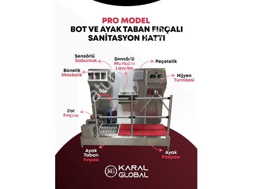 Pro Model Bot Ve Ayak Taban Fırçalı Hijyen Sanitasyon Hattı