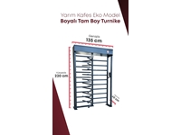 220Cm Yarım Kafes Eko Model Boyalı Tam Boy Turnike
