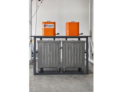 1100 litre x 2 adet Yeraltı Hidrolik Çöp Konteyneri