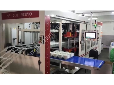 700×500×160 mm 2 İstasyon Yerinde Kesmeli Termoform Makinesi - 0