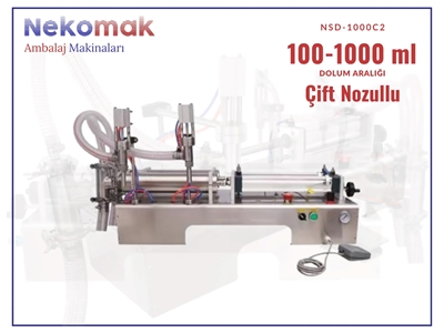 100-1000 ml Çift Nozullu Yarı Otomatik Sıvı Dolum Makinası - 2