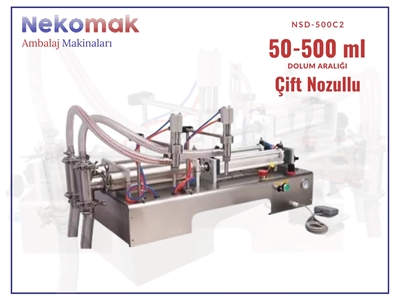 50-500 ml Çift Nozullu Yarı Otomatik Sıvı Dolum Makinası - 0