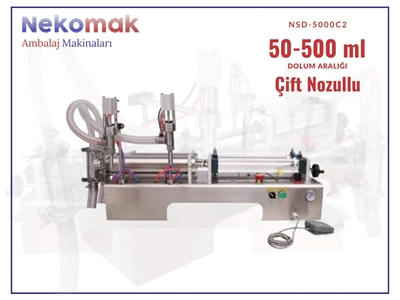 50-500 ml Çift Nozullu Yarı Otomatik Sıvı Dolum Makinası - 1