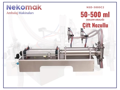 50-500 ml Çift Nozullu Yarı Otomatik Sıvı Dolum Makinası - 2