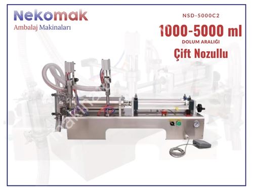 1000–5000 ml Çift Nozullu Yarı Otomatik Sıvı Dolum Makinası
