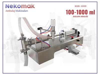 100–1000 ml Tek Nozullu Yarı Otomatik Sıvı Dolum Makinası - 0