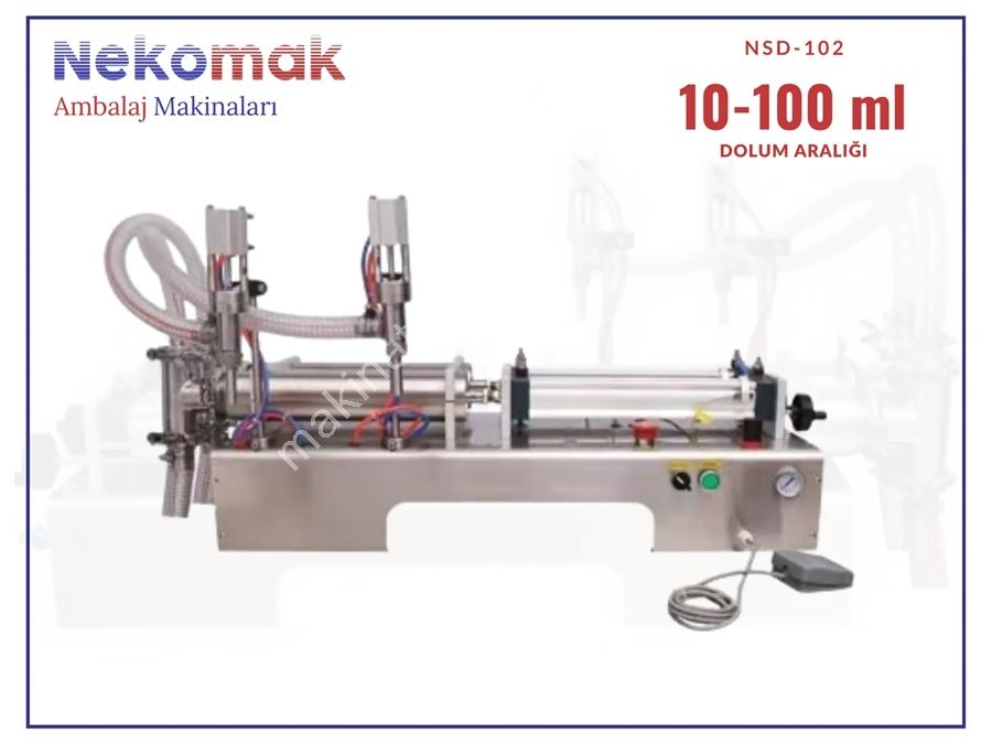 10–100 ml Çift Nozullu Yarı Otomatik Sıvı Dolum Makinası