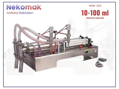 10–100 ml Çift Nozullu Yarı Otomatik Sıvı Dolum Makinası - 0