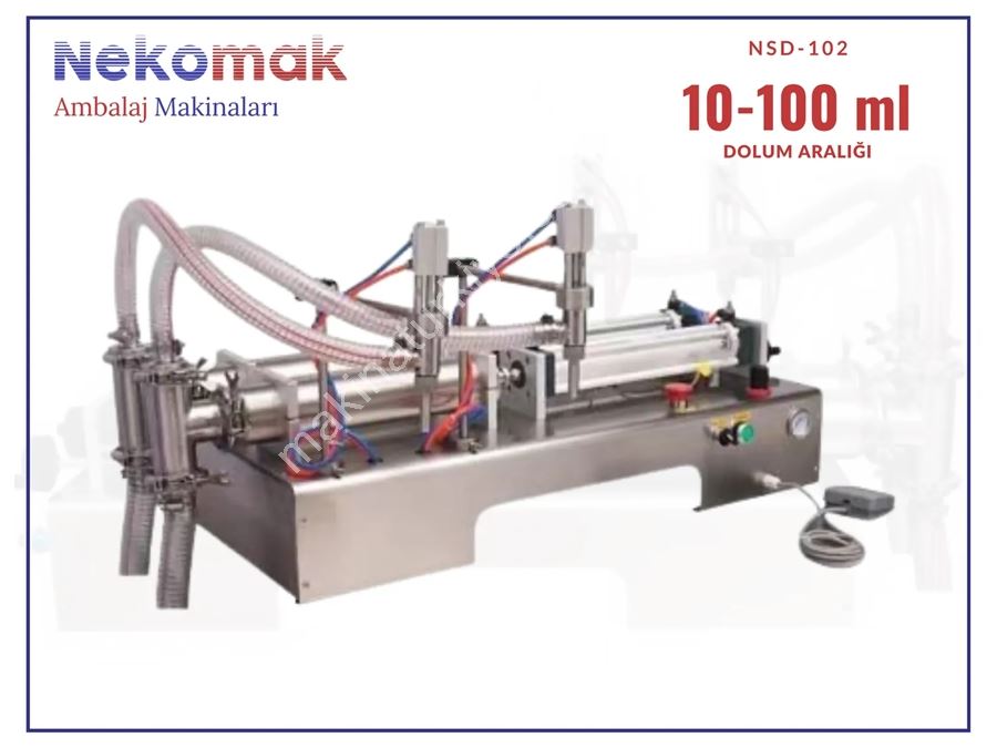10–100 ml Çift Nozullu Yarı Otomatik Sıvı Dolum Makinası