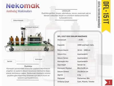 1000 Şişe/Saat Otomatik Dijital Sıvı Dolum Makinası - 3