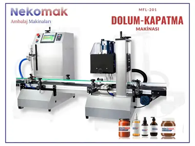 20 Şişe/Dakika Sıvı Dolum ve Kapatma Makinası