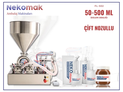 50–500 ml Çift Nozullu Yarı Otomatik Yüksek Viskoziteli Sıvı Dolum Makinası - 2