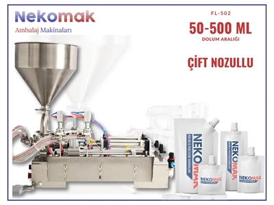 50–500 ml Çift Nozullu Yarı Otomatik Yüksek Viskoziteli Sıvı Dolum Makinası - 1