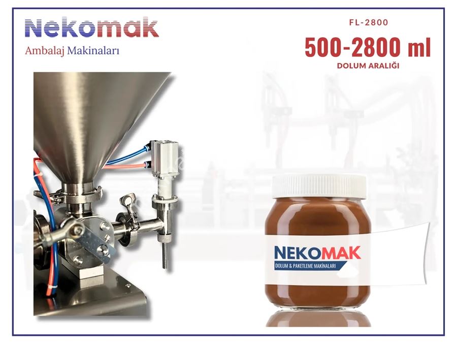 500–2800 ml Tek Nozullu Yüksek Viskoziteli Yarı Otomatik Sıvı Dolum Makinası