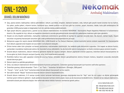 20-1200 g Terazili Granül Toz Dolum Makinası - 3