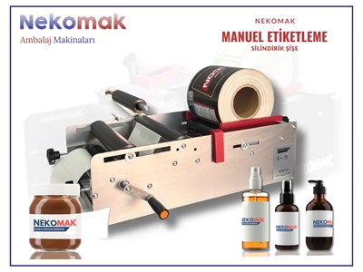 10-180 mm Çap Manuel Silindirik Şişe Etiketleme Makinası - 1
