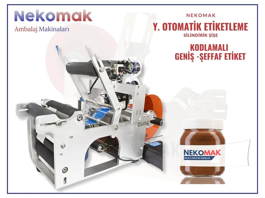 Geniş Tip Kodlamalı Yarı Otomatik Şeffaf Etiket Şişe Etiketleme Makinası