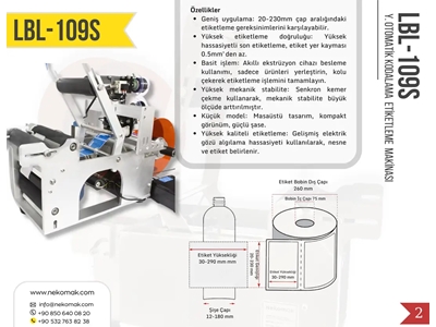 Geniş Tip Kodlamalı Yarı Otomatik Şeffaf Etiket Şişe Etiketleme Makinası - 4