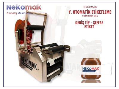 Geniş Tip Yarı Otomatik Şeffaf Etiket Şişe Etiketleme Makinası - 1