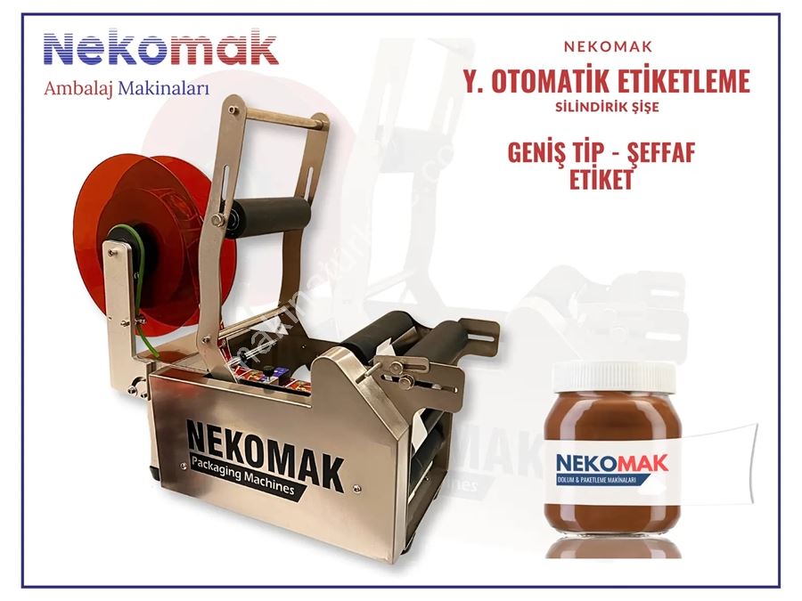 Geniş Tip Yarı Otomatik Şeffaf Etiket Şişe Etiketleme Makinası