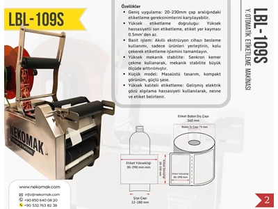 Geniş Tip Yarı Otomatik Şeffaf Etiket Şişe Etiketleme Makinası - 4