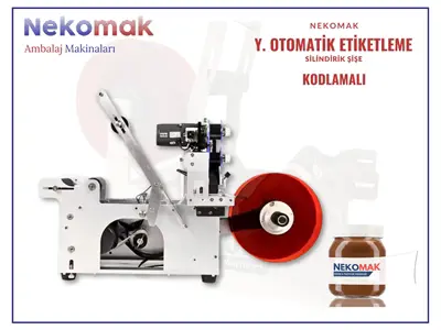 Kodlamalı Yarı Otomatik Silindirik Şişe Etiketleme Makinası