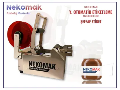 Yarı Otomatik Şeffaf Etiket Silindirik Şişe Etiketleme Makinası