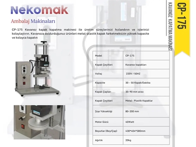 Elektrikli Vidalı Kavanoz Kapak Kapatma Makinası - 3