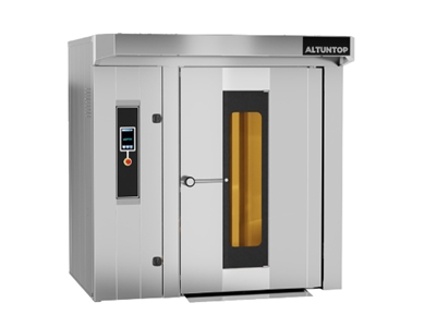 8.64 m² Pişirme Alanı  16-18 Tepsili Önden Brülör Döner Arabalı Fırın - 1