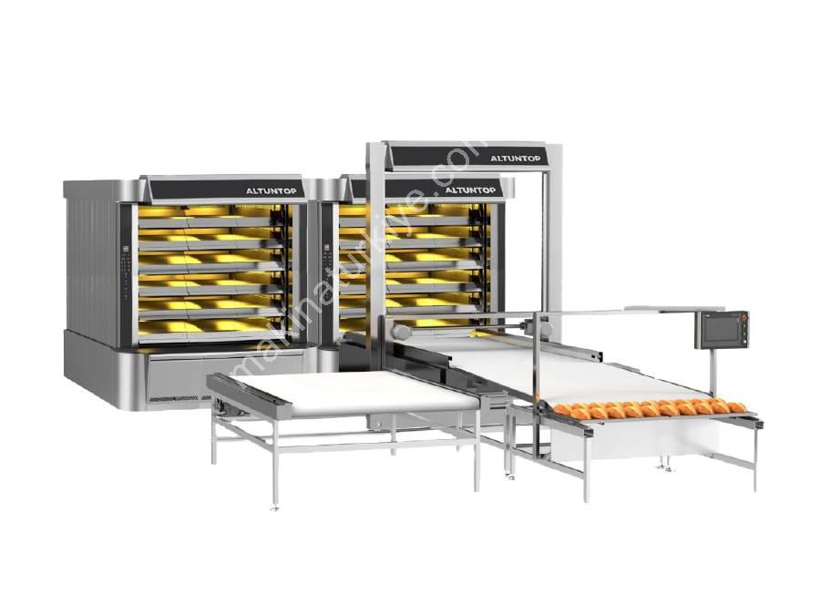 5180 pieces / hour Concrete-Free 3-Deck Automatic Loading Bread Oven