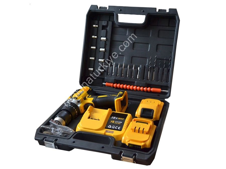 88Vf (Çelik Gövdeli) Darbeli Şarjlı Vidalama Matkap Seti