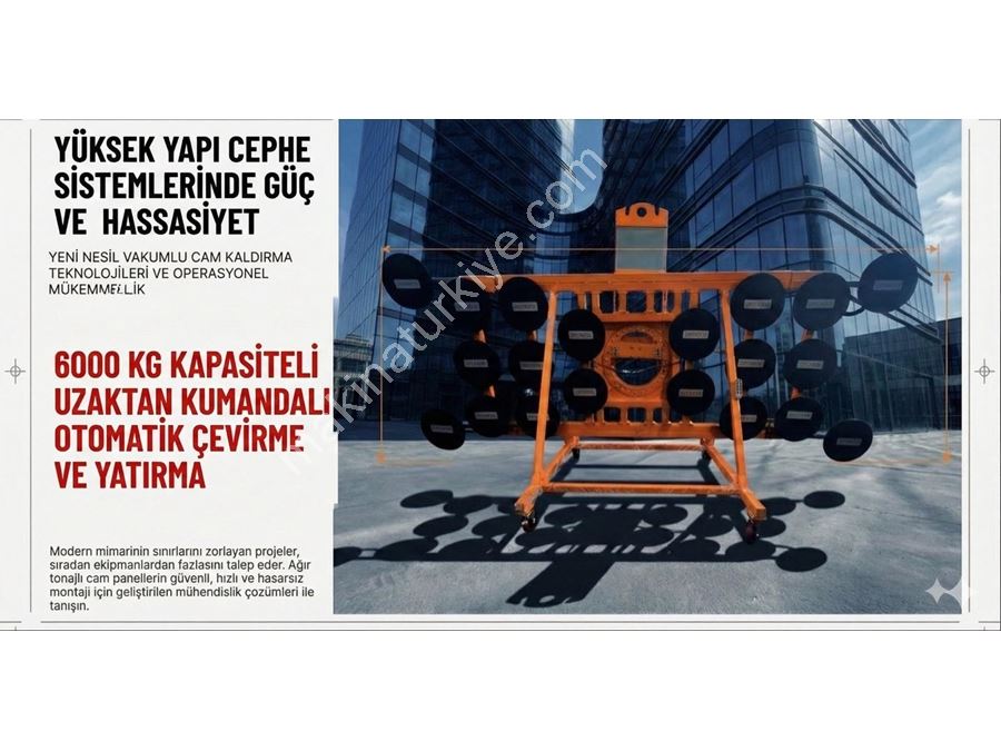 6000 Kg Kapasiteli Vakumlu Cam Kaldırma Sistemi