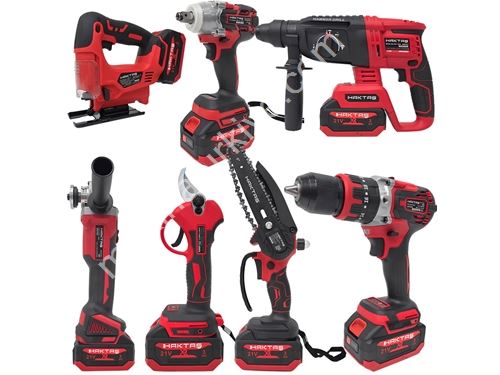 Yeni Nesil Kırmızı 7Li Şarjlı Vidalama Matkap Seti 21V 3Ah