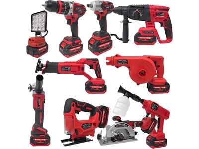 Next Generation Red 10-Piece Brushless Cordless Machine Set 21V 3Ah - 0
