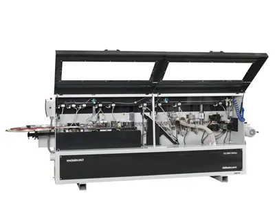 Machine à coller les bords PVC avec fraisage avant et coupe de tête et de fin