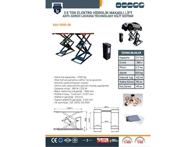 3.5 Elektrohidrolik Makaslı Lift