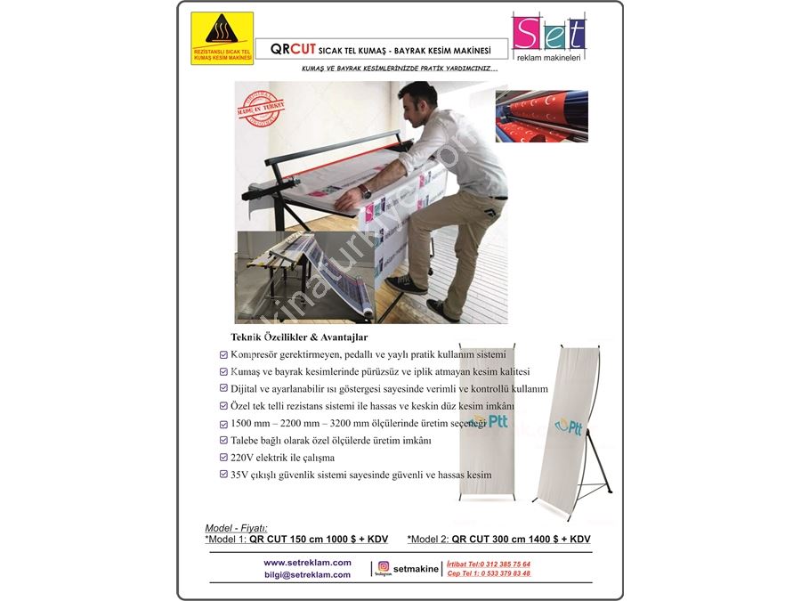 Sıcak Tel Kumaş - Bayrak Kesim Makinesi -