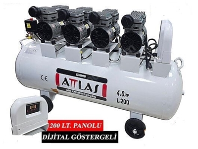 Compresseur silencieux Attlas 200 Lt 4 Hp (avec panneau numérique) - 0