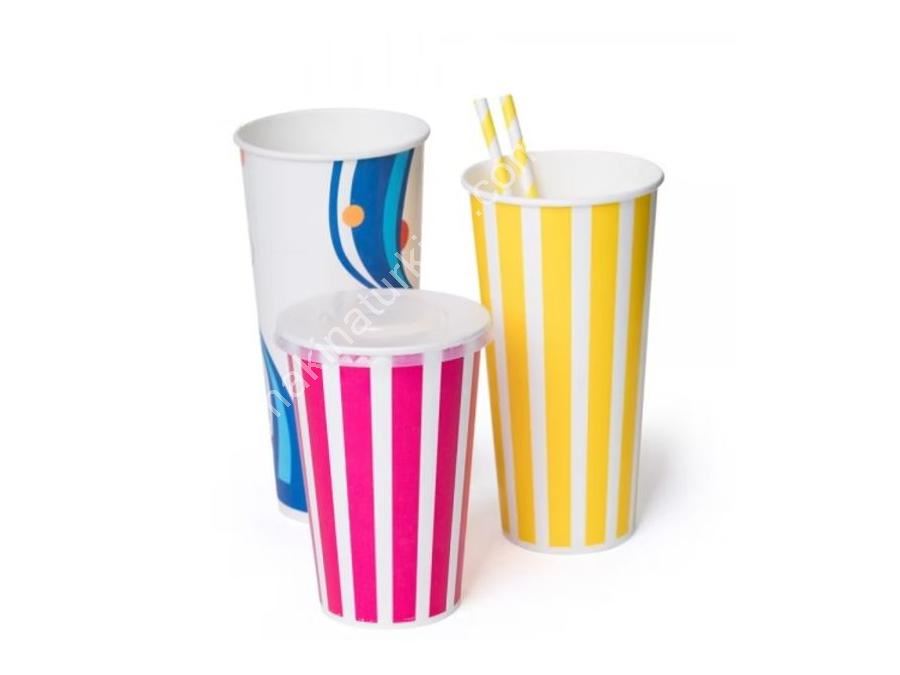 14 Oz Tek Katlı Soğuk İçecek Karton Bardak
