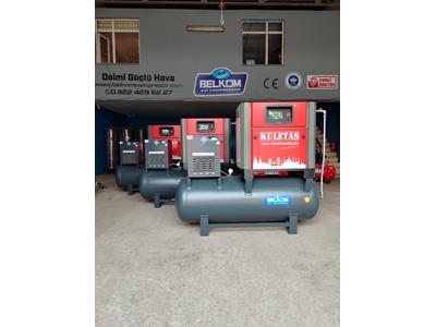500 Litre, 10 Hp, Tank Üstü, Ful Set Vidalı Kompresör - 1
