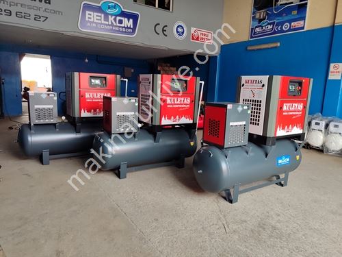 500 Litre, 10 Hp, Tank Üstü, Ful Set Vidalı Kompresör
