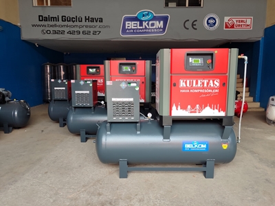 500 Litre, 10 Hp, Tank Üstü, Ful Set Vidalı Kompresör - 3