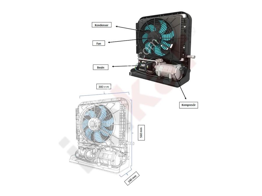 24V 9660 BTU Electric Air Conditioner for Construction Machines