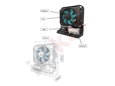 48V 9660 BTU Soğutma Kapasiteli İş Makineleri İçin Elektrikli Klima - 1