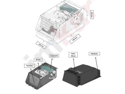 80V 9660 BTU Soğutma Kapasiteli İş Makineleri İçin Elektrikli Klima - 1