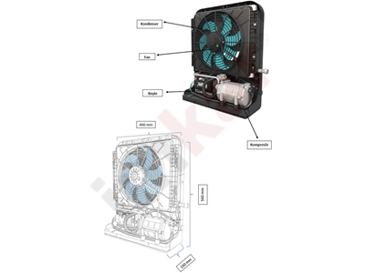 80V 9660 BTU Soğutma Kapasiteli İş Makineleri İçin Elektrikli Klima - 2