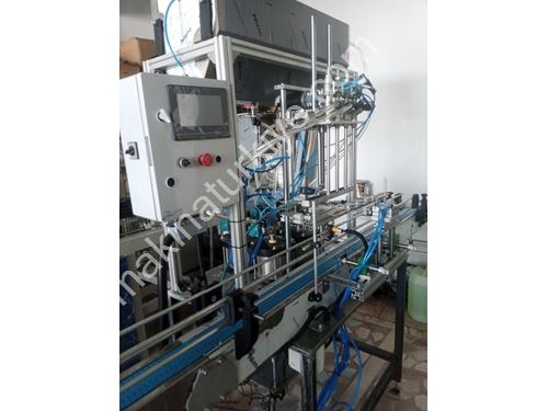2 Nozullu Tam Otomatik Servo Etiketleme Dolum Ve Kapak Sıkma Makinası